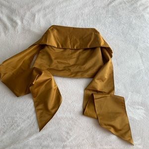 J Crew Strapless Satin Top with Bow Back in Gold